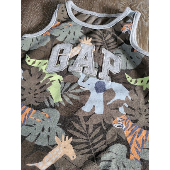 Baby Gap Zoo Animals One Piece Romper Size 12 18 months‎ Boys Sleeveless Shorts - Picture 2 of 3